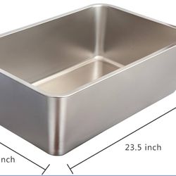 XXL Stainless Steel Litter Box 