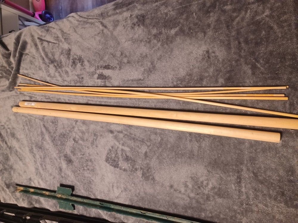 EIGHT Wooden Dowel Rods