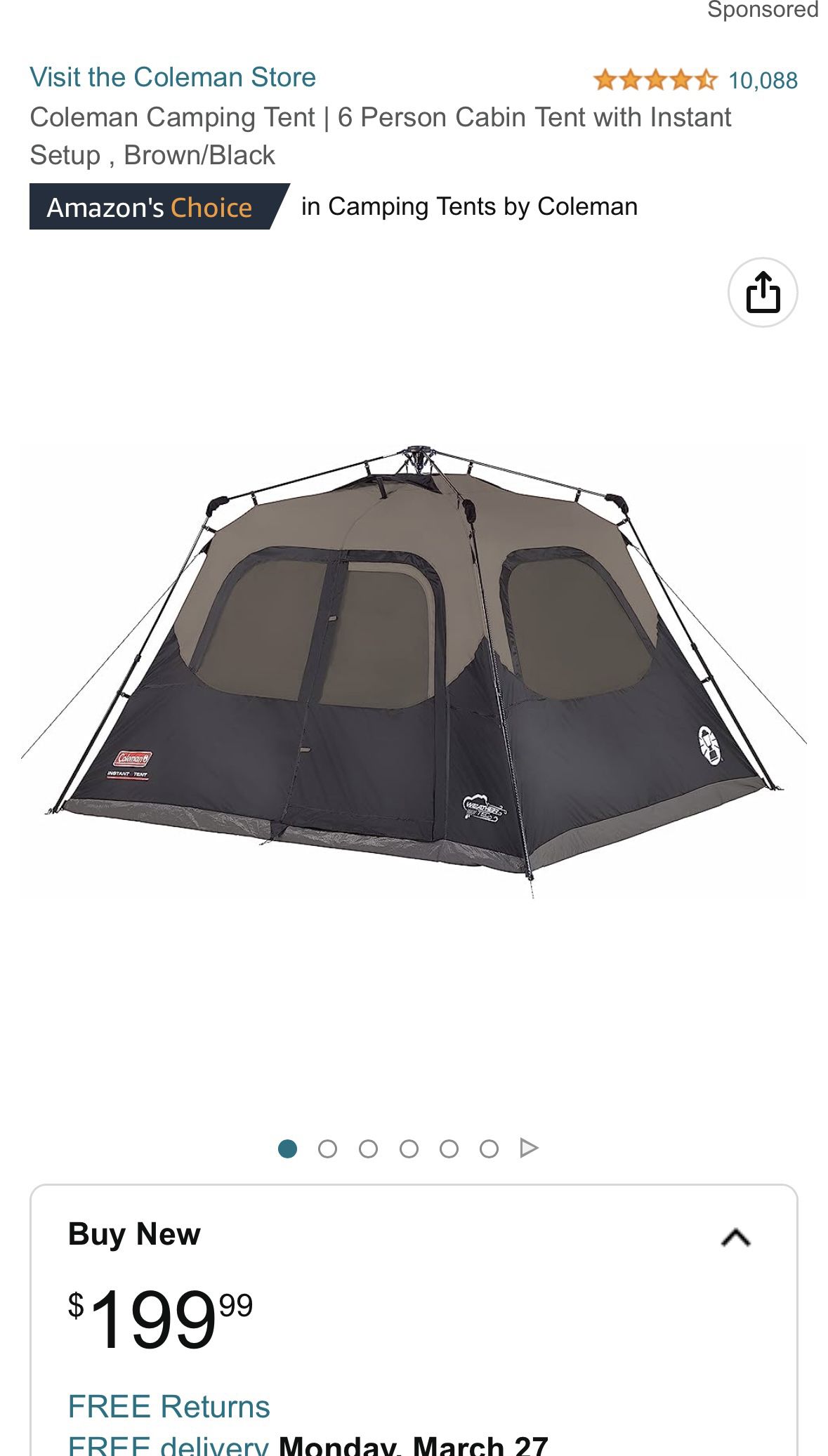 Coleman 6 Person Instant Tent 