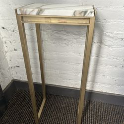 Side End Marble Table With Gold Legs 