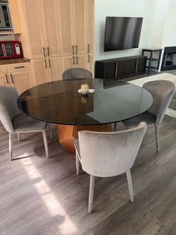 Round Table with Glass Top