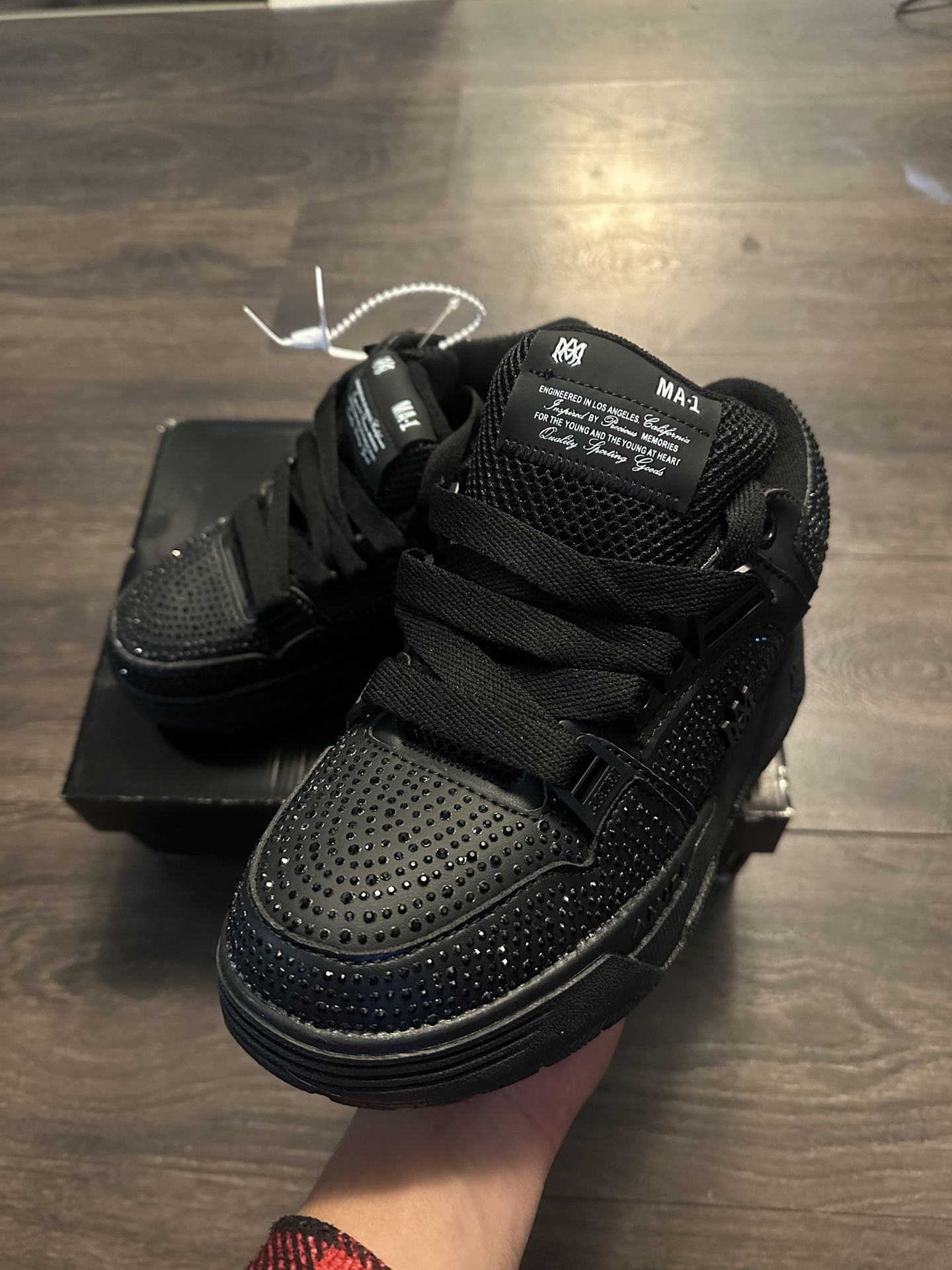 Amiri Black Crystal Shoes For Men