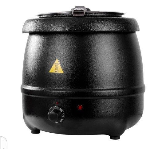 11 Qt. ~ Commercial Soup Kettle Warmer~Round Black Countertop pot~NEW~120V, 400W