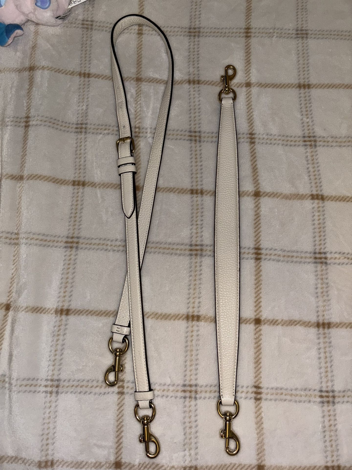white, gold accent, Coach Teri hobo bag w/ matching Wallet