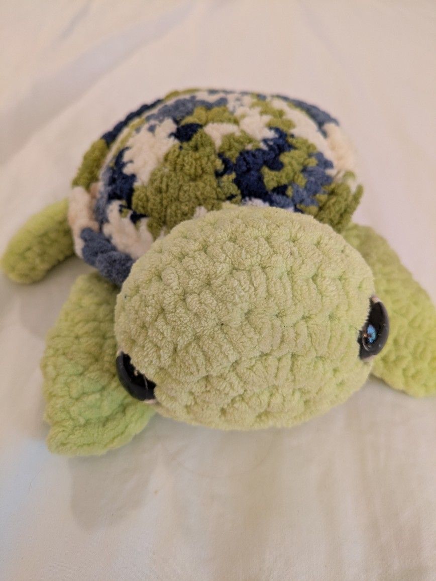 Crocheted Plush Turtle Toy 8.5"