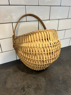 Handmade Vintage Half Round Wall Basket (Hard To Find)