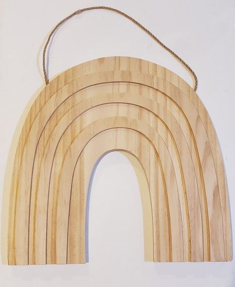 Rainbow Shape Hanging Wood Board