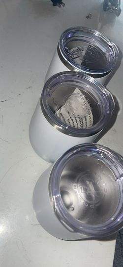 White Stainless Steel Insulated Tumblers Set of 3