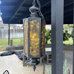 Vintage Mid Century Spanish Revival Swag Lamp
