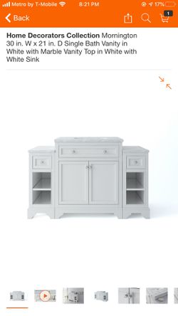 30 inch vanity with sidings
