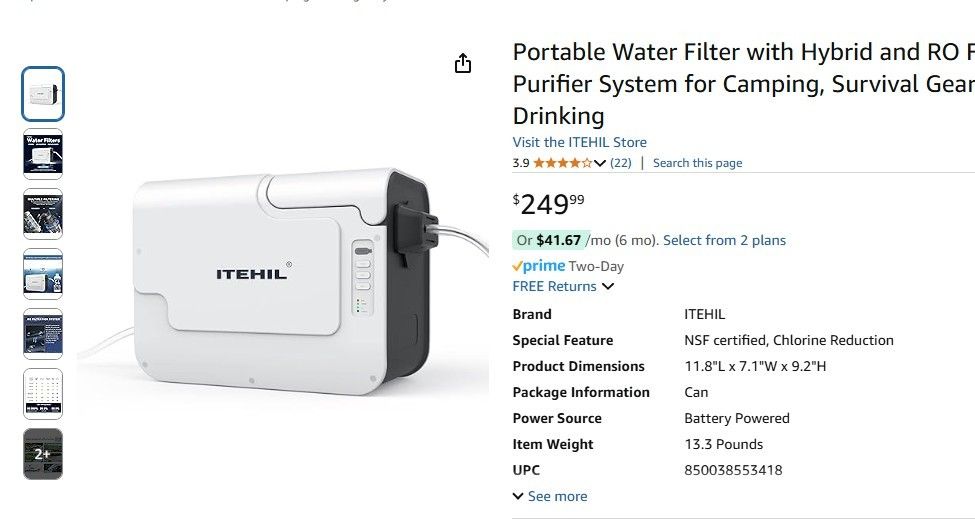 Itehil Portable Water Filter