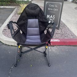 New Foldable Outdoor Camping Swing Chair With Foot Rest Fishing Beach 