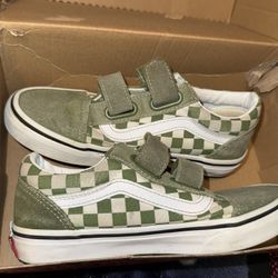 Green Checkered Vans  Size 2 Old skool Vans $20
