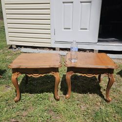 Pair of Vintage J.B. Van Sciver Co. Wooden Side Tables with Distressed Wood Look in good condition. 

Pickup in Burrsville, MD just outside of Denton,
