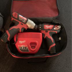 Milwaukee M12 Impact Driver And Drill/driver And Charger