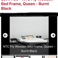 QUEEN  SIZE BLACK PLATFORM BED … NO BOXSPRING NEEDED… NEW IN BOX