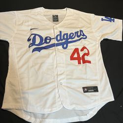 Nike Authentic White Baseball Dodger Jersey 