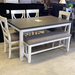 New Dinette 6 PCs New Set 4  Chairs + Bench Free delivery 