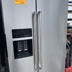 Kitchen Aid Side By Side Stainless Steel Refrigerator Counter Depth Open Box 