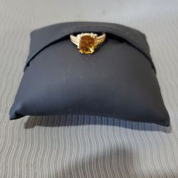 14k Yellow Gold Ring, 3ct. Citrine Stone