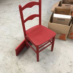 Cute Solid Red Wooden Chair