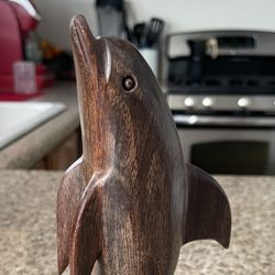 Wooden Dolphin Sculpture