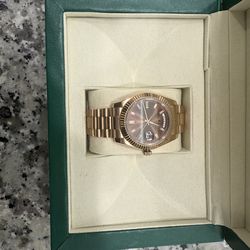Luxury Rose Gold Watch Chocolate Dial 41mm Automatic Style