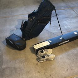 Golf Bag , Clubs , Shoes , Shoe Bag 