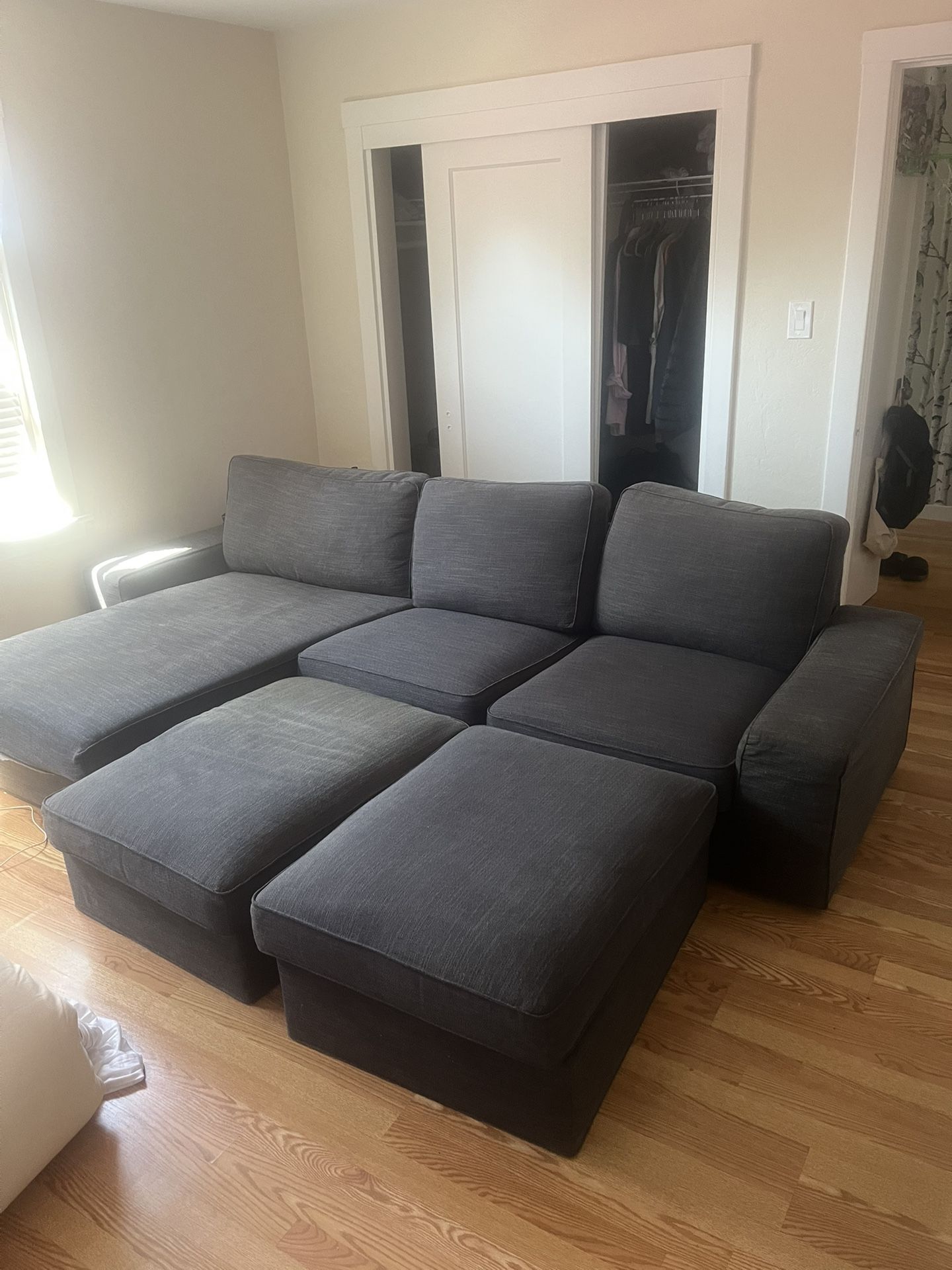 IKEA KIVIK Sofa with 2 Ottomans