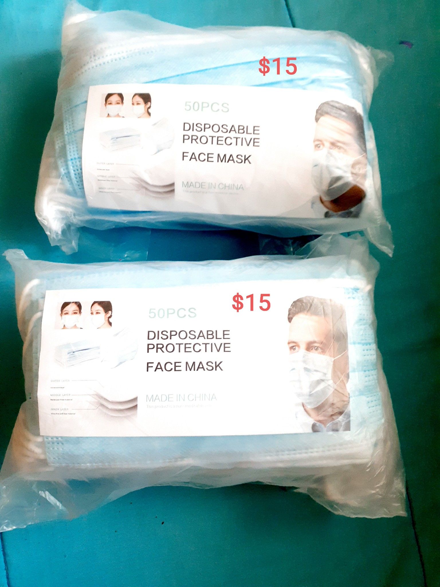 Face mask$ 15 each p