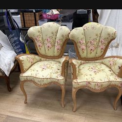 Cream/Floral Vintage  Chairs 