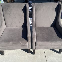 Gray Armchairs - Set Of 2