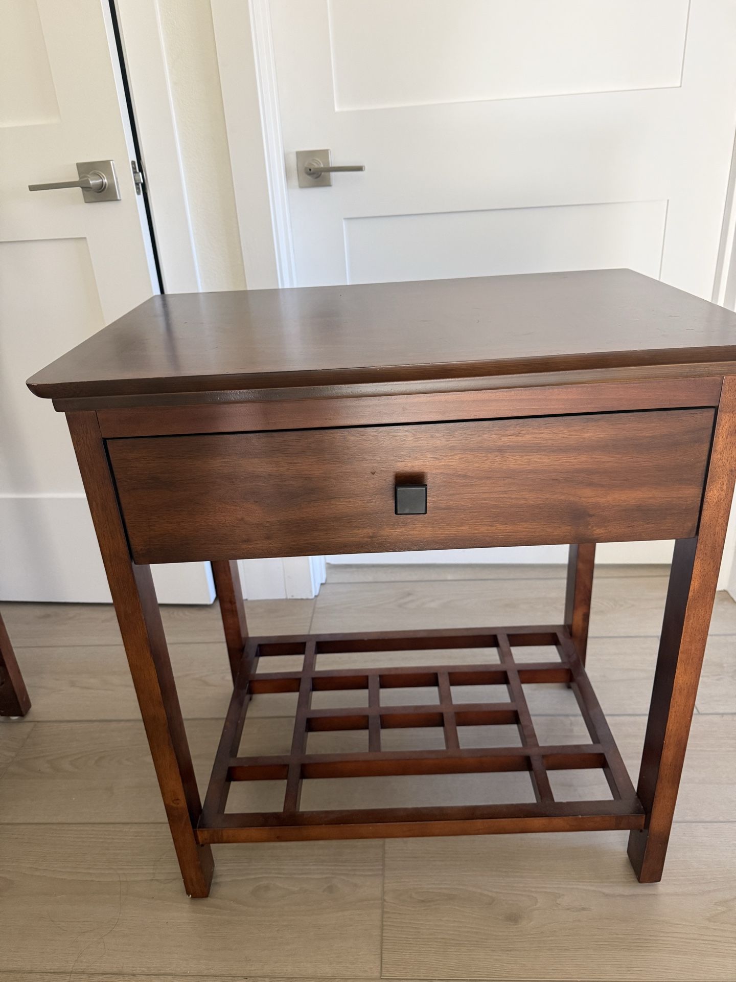 Dark Wood Nightstands (Set of 2)