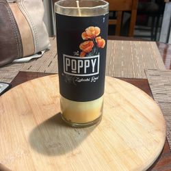 Wine Bottle Candle- Handmade 