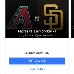 Padres VS Diamondbacks GA Tix