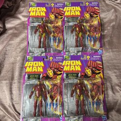 Marvel Legends ~ Retro Comics ~ Iron Man Series ~ Model 20 ~ 1/12 Scale ~ Hasbro Bundle Of 4