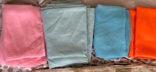 Lot of Solid Color Fabric Curtain Panels