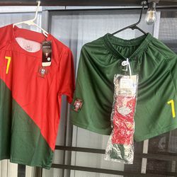 New Ronaldo Portugal 🇵🇹 Uniform Set Kit Size 10 Years Old 