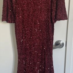 Red Sequence Elegant Dress, Small