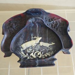 Vintage Marbled Incolay Stone Elk/Deer Display 