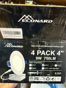 Meconard 4-Pack 4" Ultra-Thin LED Recessed Ceiling Lights