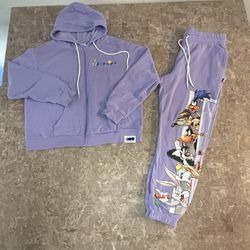 Looney Tunes Adult Women XL Sweatpants Set Purple