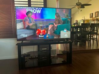65in Vizio tv (2015) Sony sound bar and glass table