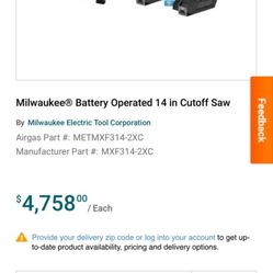 concrete saw / milwaukee 