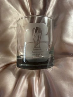 FIFA World Cup etched whiskey glass