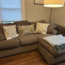 Brown Boston Interiors Couch With Ottoman