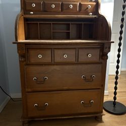 Antique Roll Top Writing Desk 