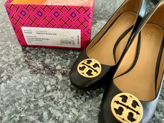 Tory Burch Chelsea Leather Wedges, Black