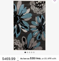 Floral themed living room rug