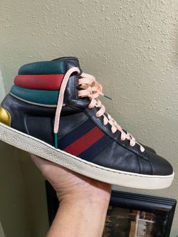 Authentic Gucci Ace High-top Sneakers- Black Multicolor Size 10.5